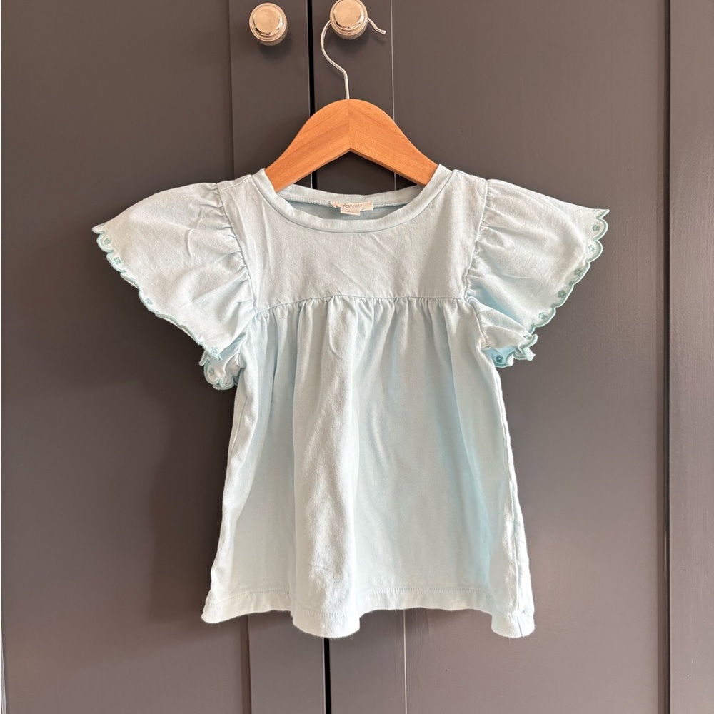 Crewcuts Light Blue Flutter Sleeve Tee
